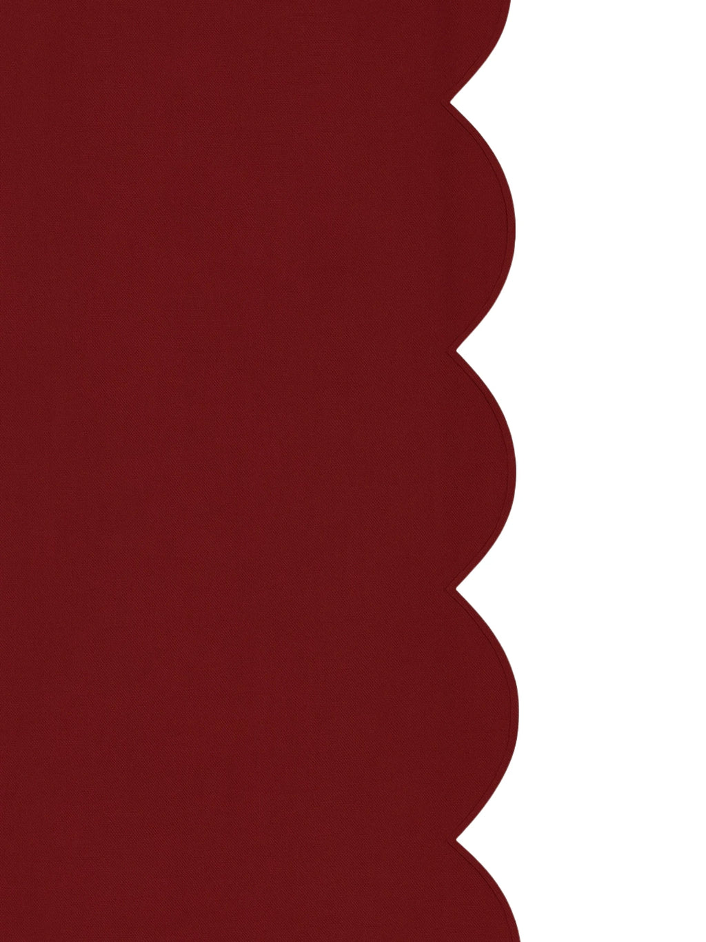 Red scalloped border on a white background