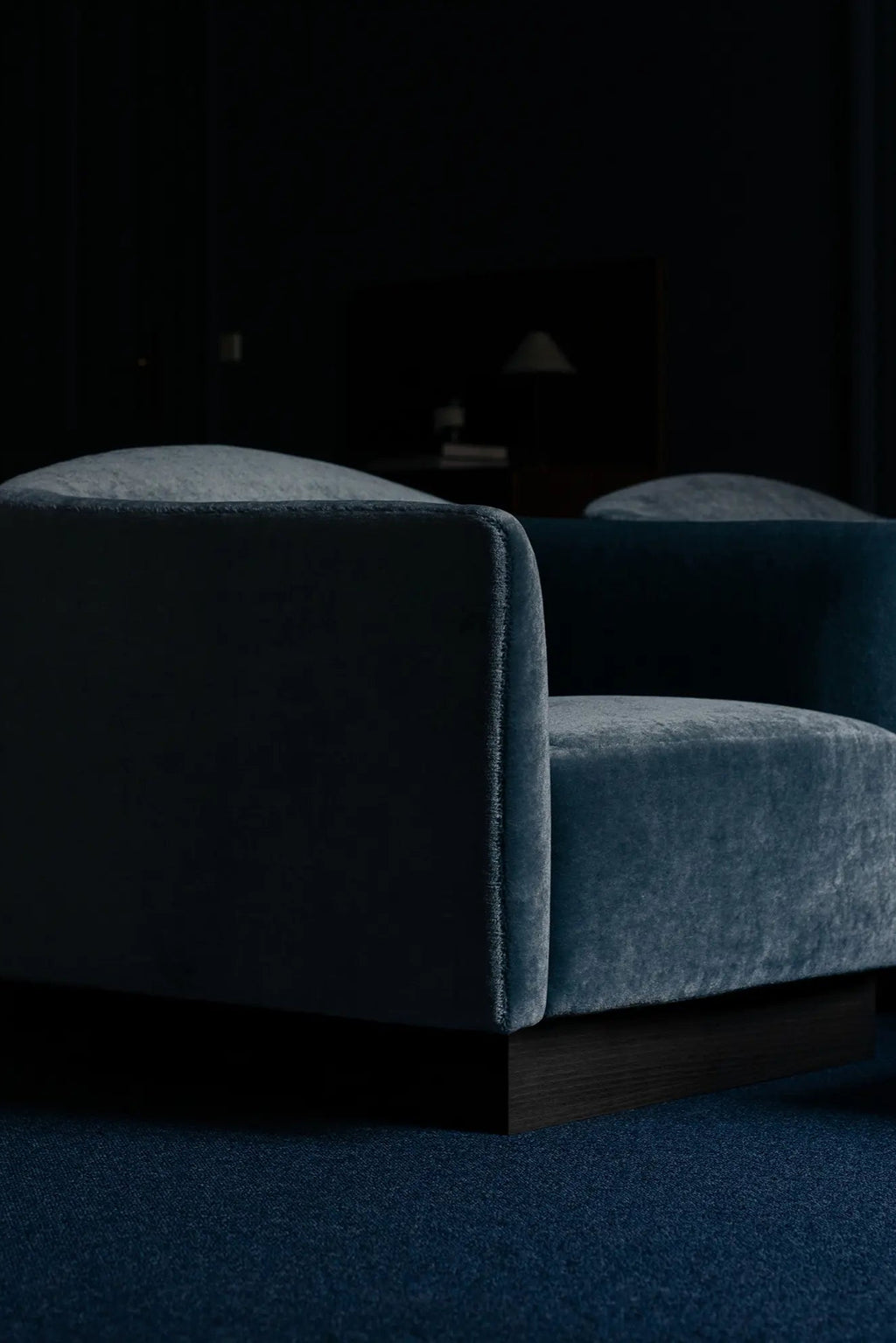 Comfortable Shore Lounge Chair - Plinth with white cushion and wooden frame