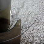 No7 Coffee Table Ø70 in white marble finish with unique geometric base