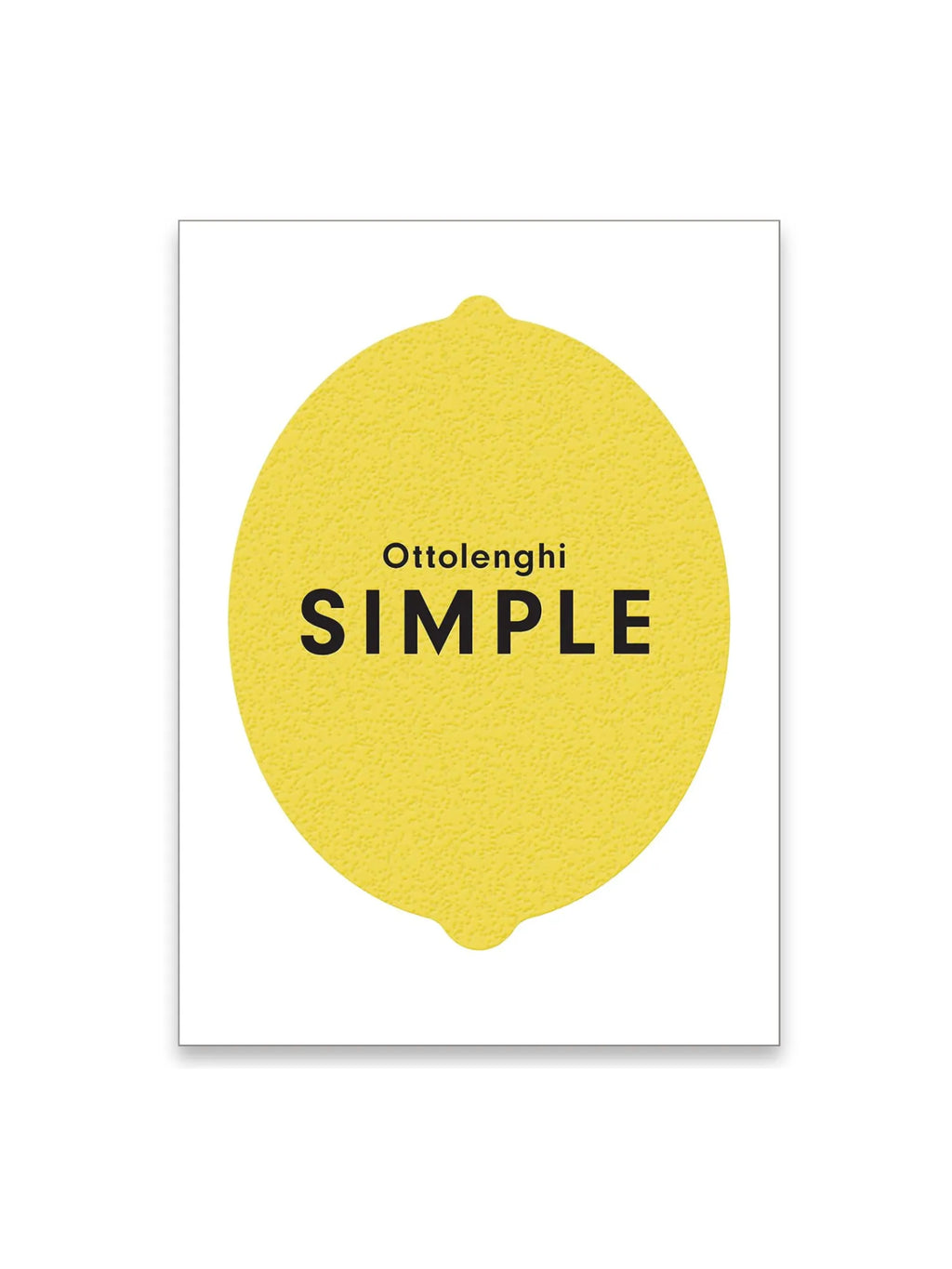 Book Simple, a cookbook featuring a vibrant yellow lemon illustration with a textured peel effect on a crisp white background. This popular culinary book is perfect for home cooks seeking accessible, delicious recipes.