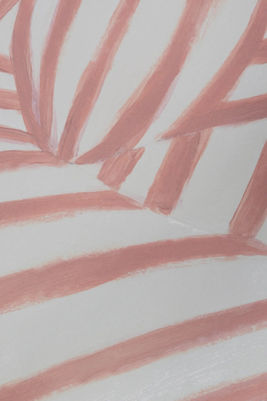 The Poster Club Still Waiting, an abstract art print featuring wide, painterly brush strokes in a soft blush pink against a creamy off-white background, creating a minimalist yet organic striped pattern. This contemporary wall art is ideal for adding subtle color to Scandinavian, japandi, or organic modern living rooms and bedrooms.