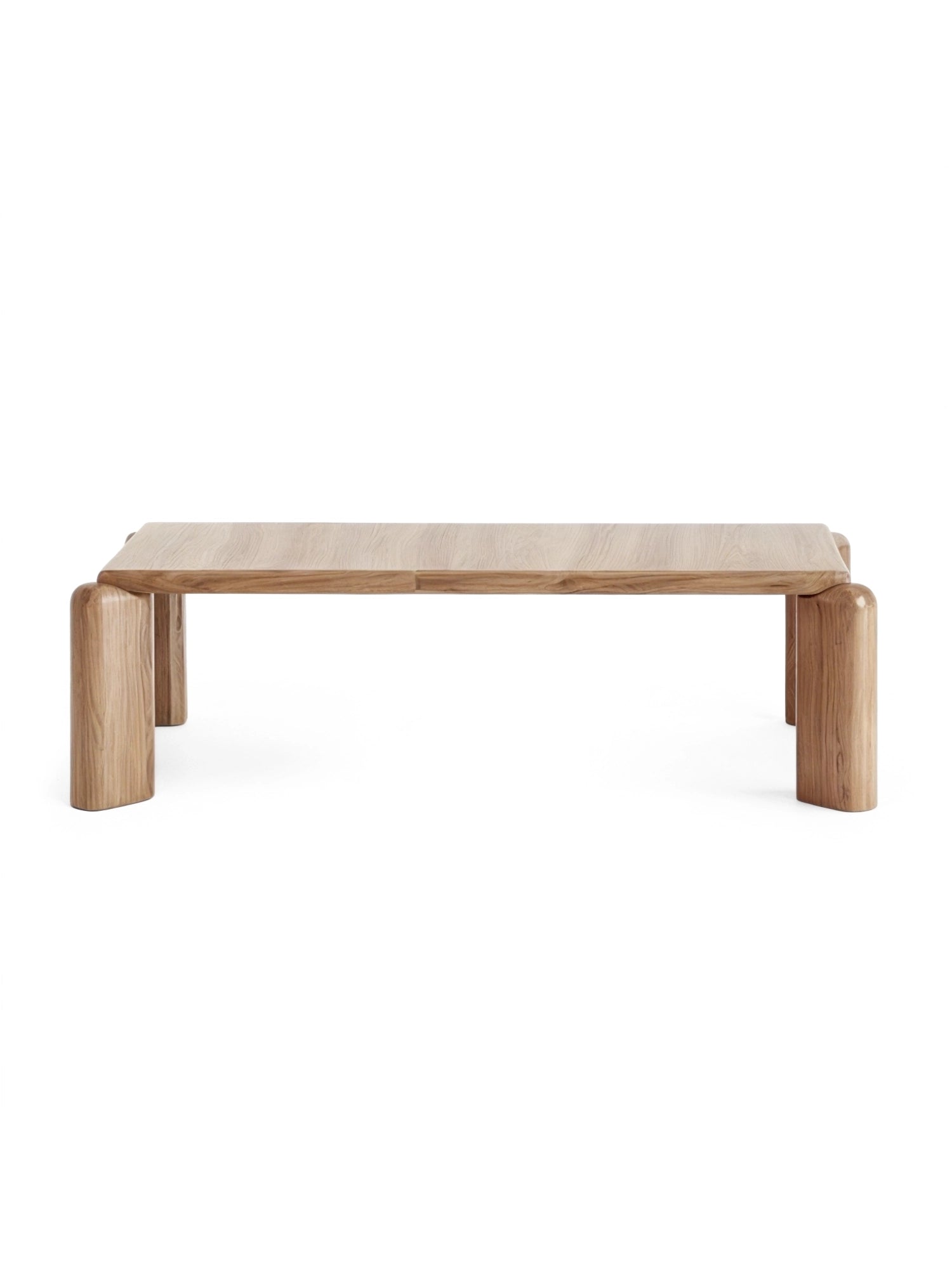 Porventura Soften Coffee Table, a minimalist rectangular design crafted from premium light oak wood with distinctive rounded legs, presented on a clean white background.