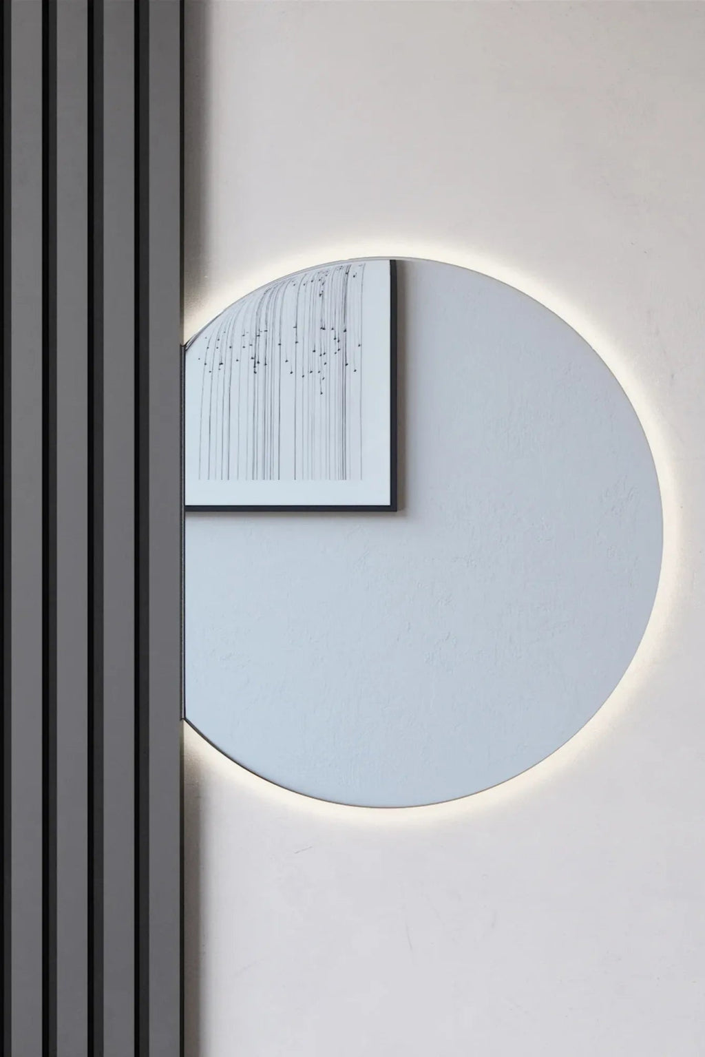  Half-Moon Mirror With Adjustable Brightness LED Lights 