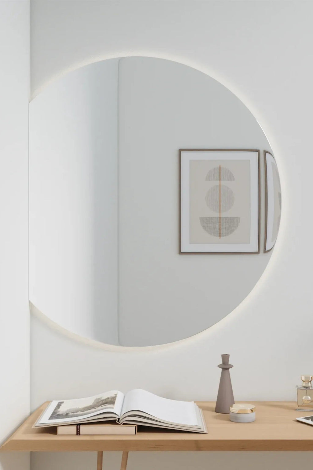  Half-Moon Mirror With Lights for bathroom and dressing room 