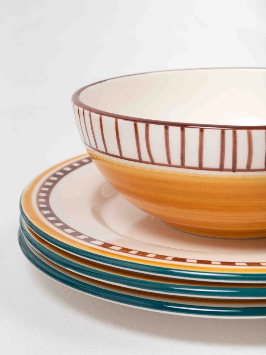 Ray Hand-Painted Dessert Plate - Set of 4