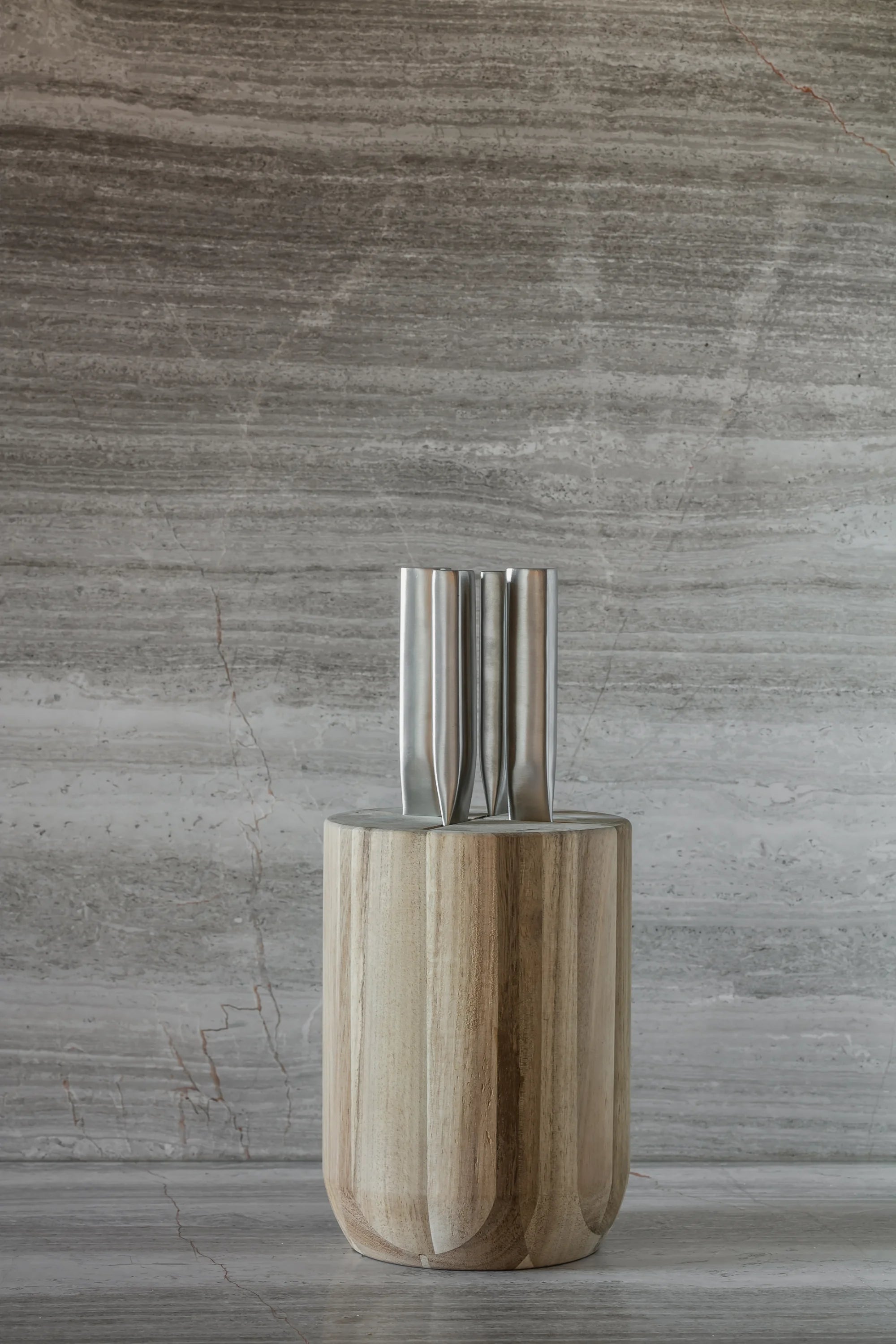 Base Knife Set w/ Wooden Knife Block - THAT COOL LIVING