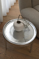 Phantom Side Table - Low featuring a unique geometric metal base