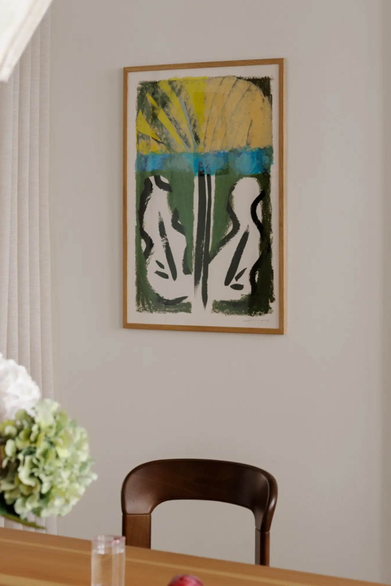 Alt text: A beautiful panoramic view of an open field with a clear blue sky and vibrant green grass, representing the tranquil and serene experience of the 'We Stood in an Open Field' product