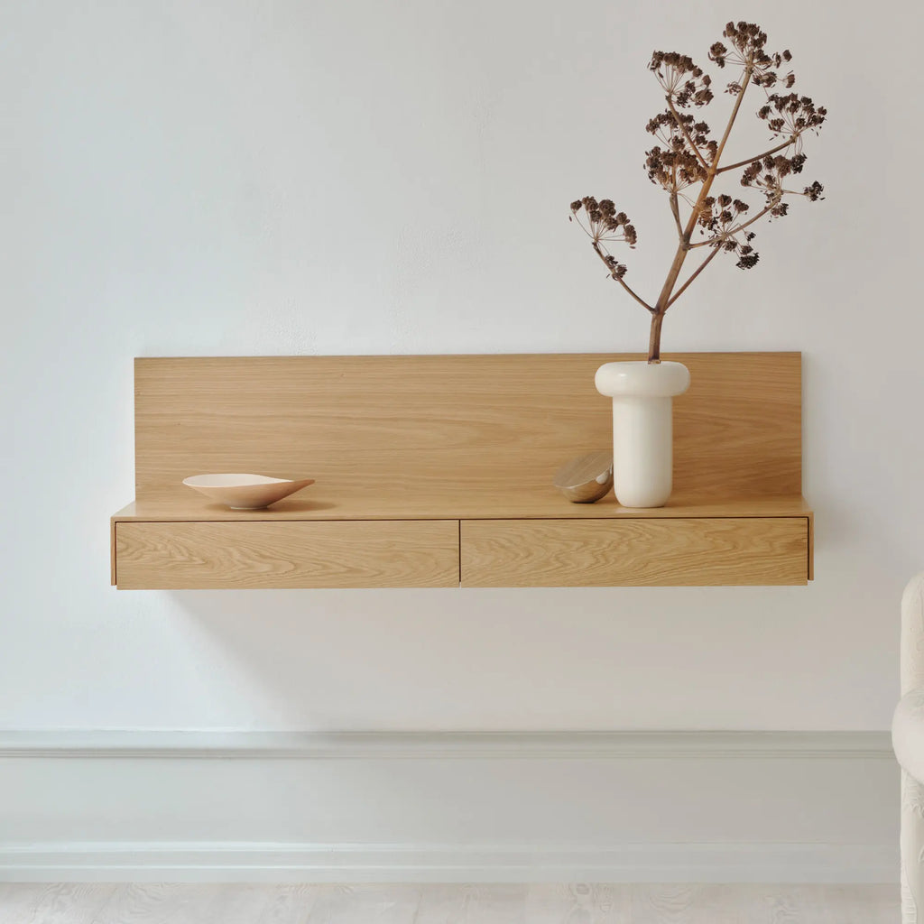 Tana Wall Mounted Media Module with Adjustable Shelves for Living Room Organization