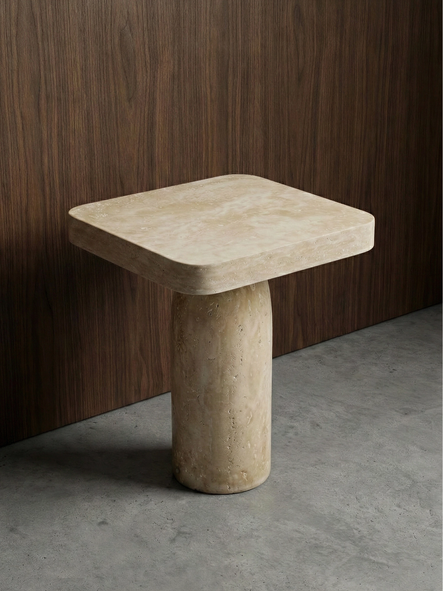 Tau Travertine Side Table by TCL Studios - THAT COOL LIVING