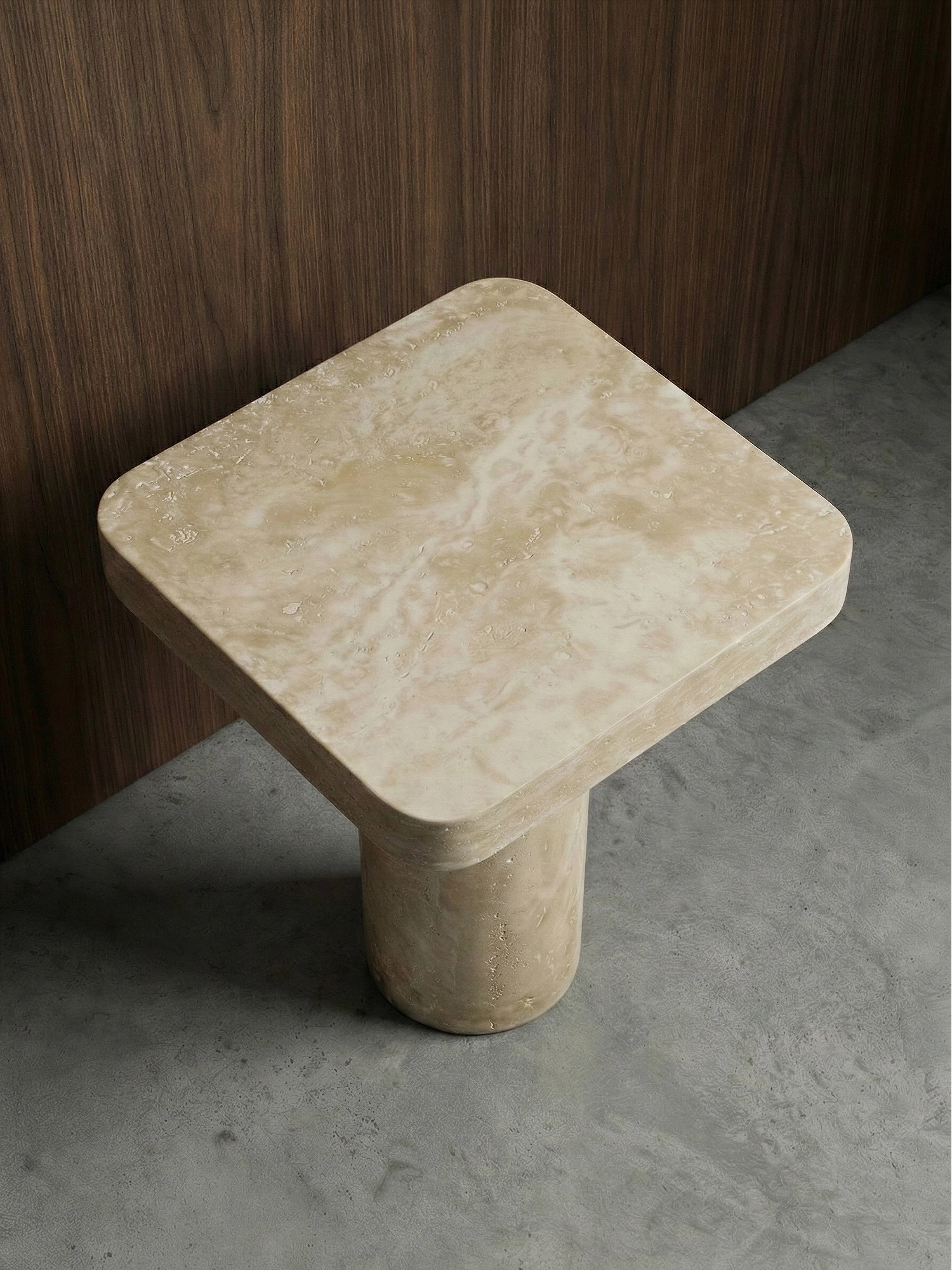 Tau Travertine Side Table by TCL Studios - THAT COOL LIVING