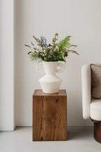 Coi Wood Pillar standing candle holder crafted from sustainably sourced wood