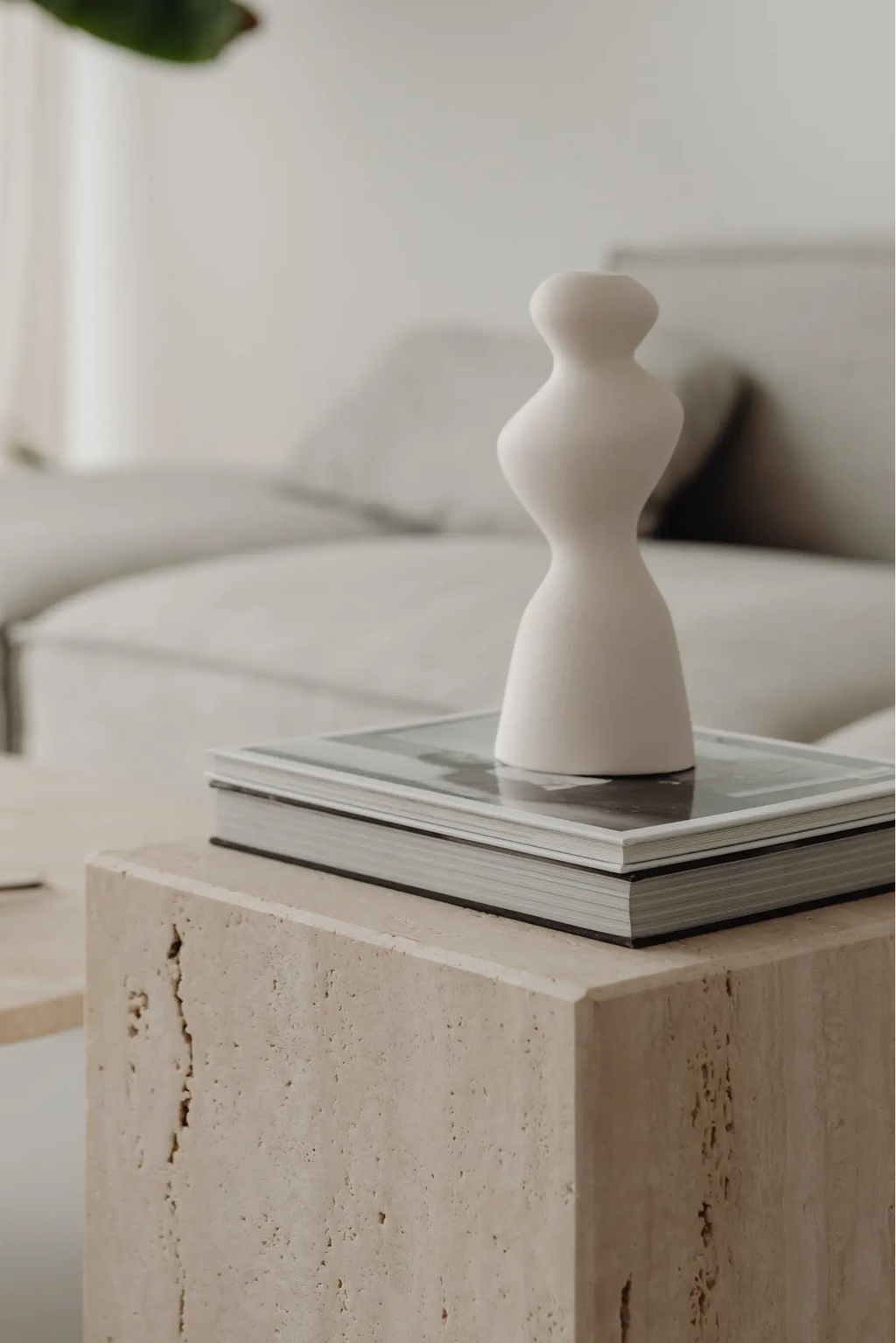 Coi Travertine Pillar adding elegance and charm to any space