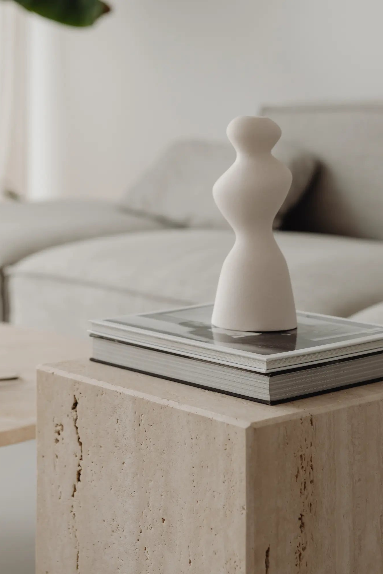 Coi Travertine Pillar adding elegance and charm to any space