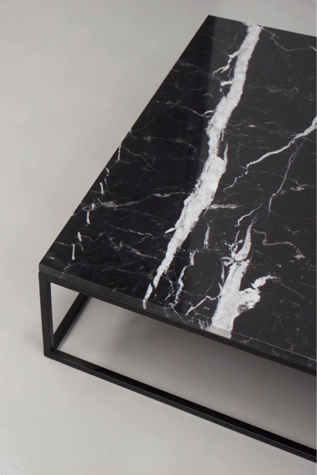 Dione Marble Coffee Table with lower shelf for extra storage and display space