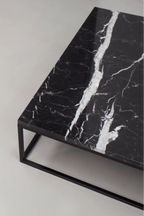 Dione Marble Coffee Table with lower shelf for extra storage and display space