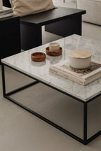  Close-up of Dione Marble Coffee Table's polished surface, showcasing natural veining and luxurious texture
