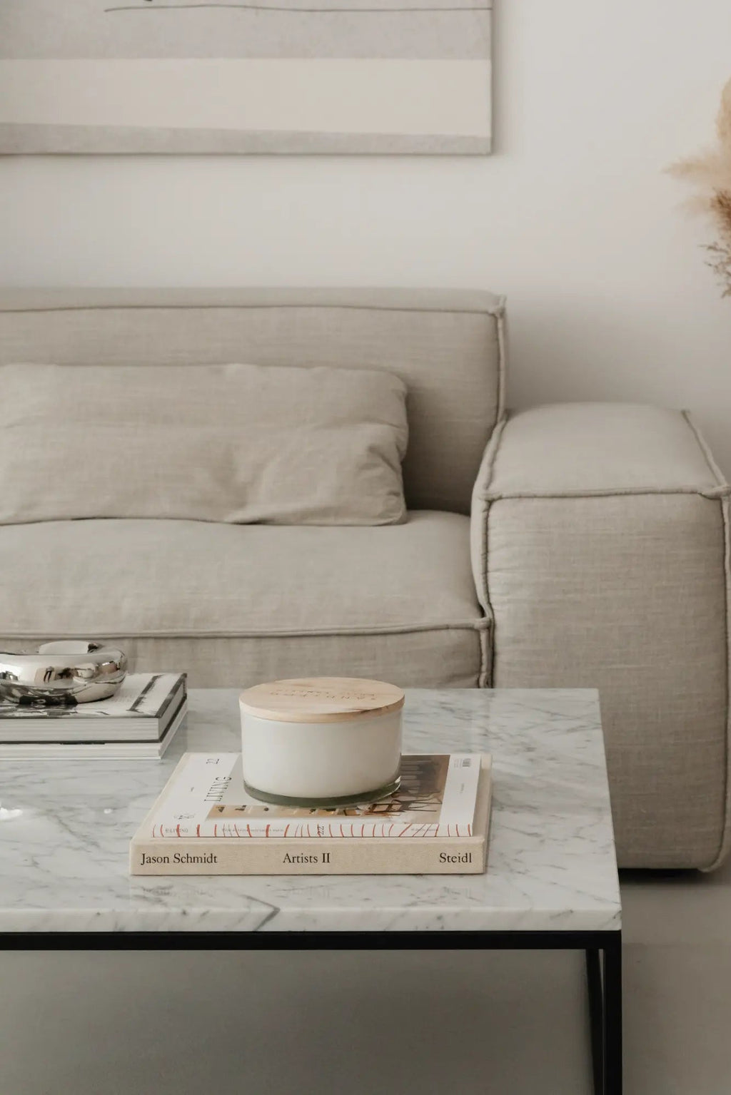 Angled view of the Dione Marble Coffee Table showcasing its elegant and luxurious appearance