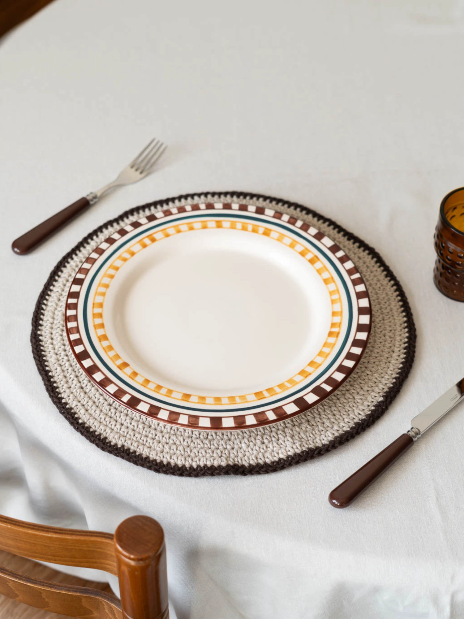 Charlotte Hand-Painted Dinner Plate - Set of 4 by VALSA HOME - THAT COOL LIVING