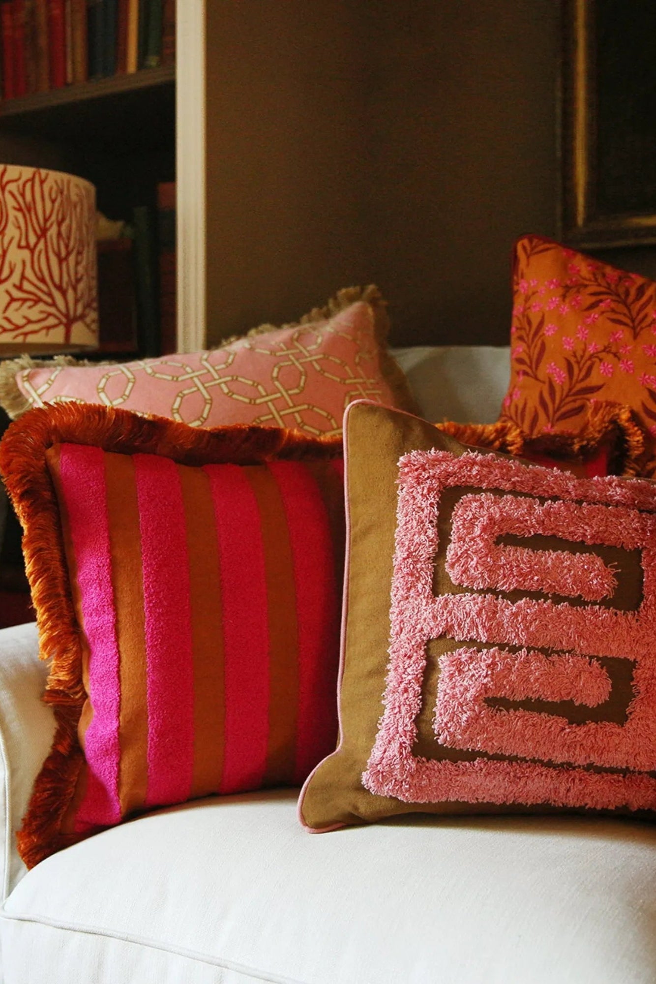 Beautiful Cleo Cushion Cover in soft, luxurious fabric with intricate embroidery and stylish details, perfect for adding a touch of elegance to your home decor