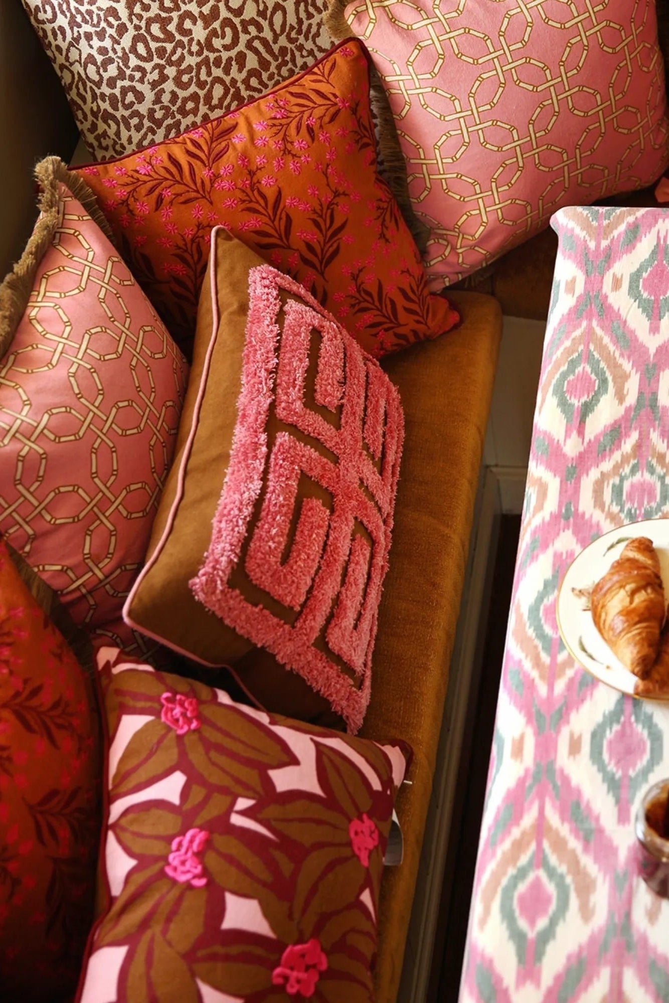 Cleo Cushion in a playful polka dot pattern with a whimsical appeal