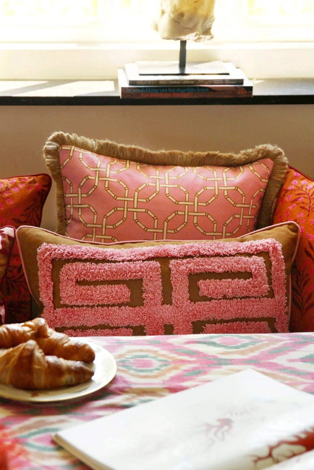 Cleo Cushion in a luxurious velvet fabric with a rich and elegant look