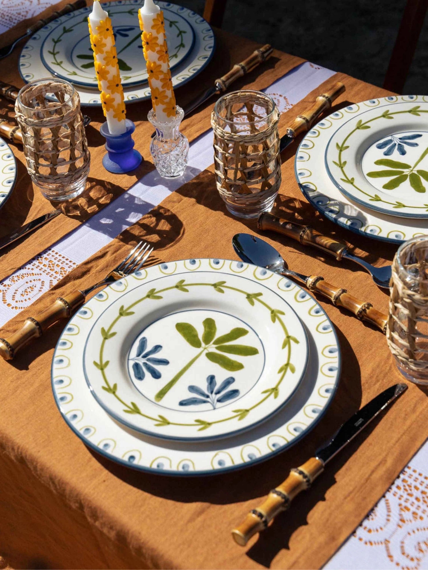 Bananeira Hand-Painted Dessert Plate - Set of 4 by Valsa Home - THAT COOL LIVING