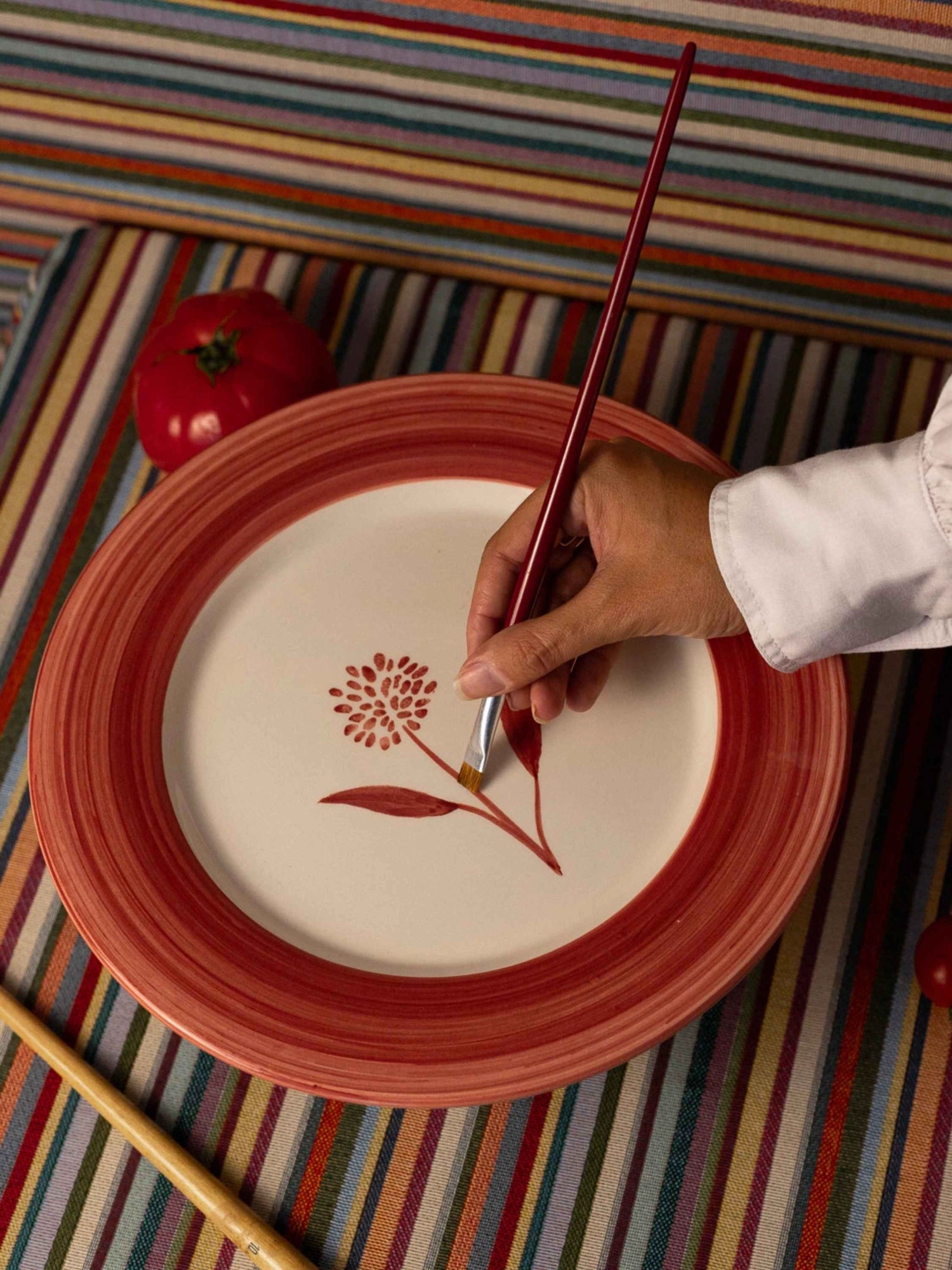 Cecilia Hand-Painted Dinner Plate - Set of 4 by Valsa Home - THAT COOL LIVING