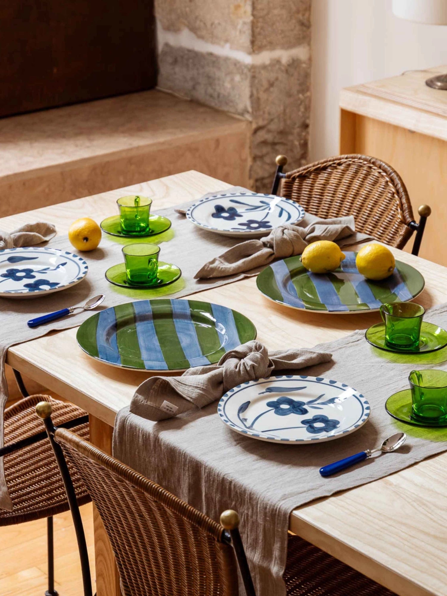 Clarice Hand-Painted Dinner Plate - Set of 4 by Valsa Home - THAT COOL LIVING