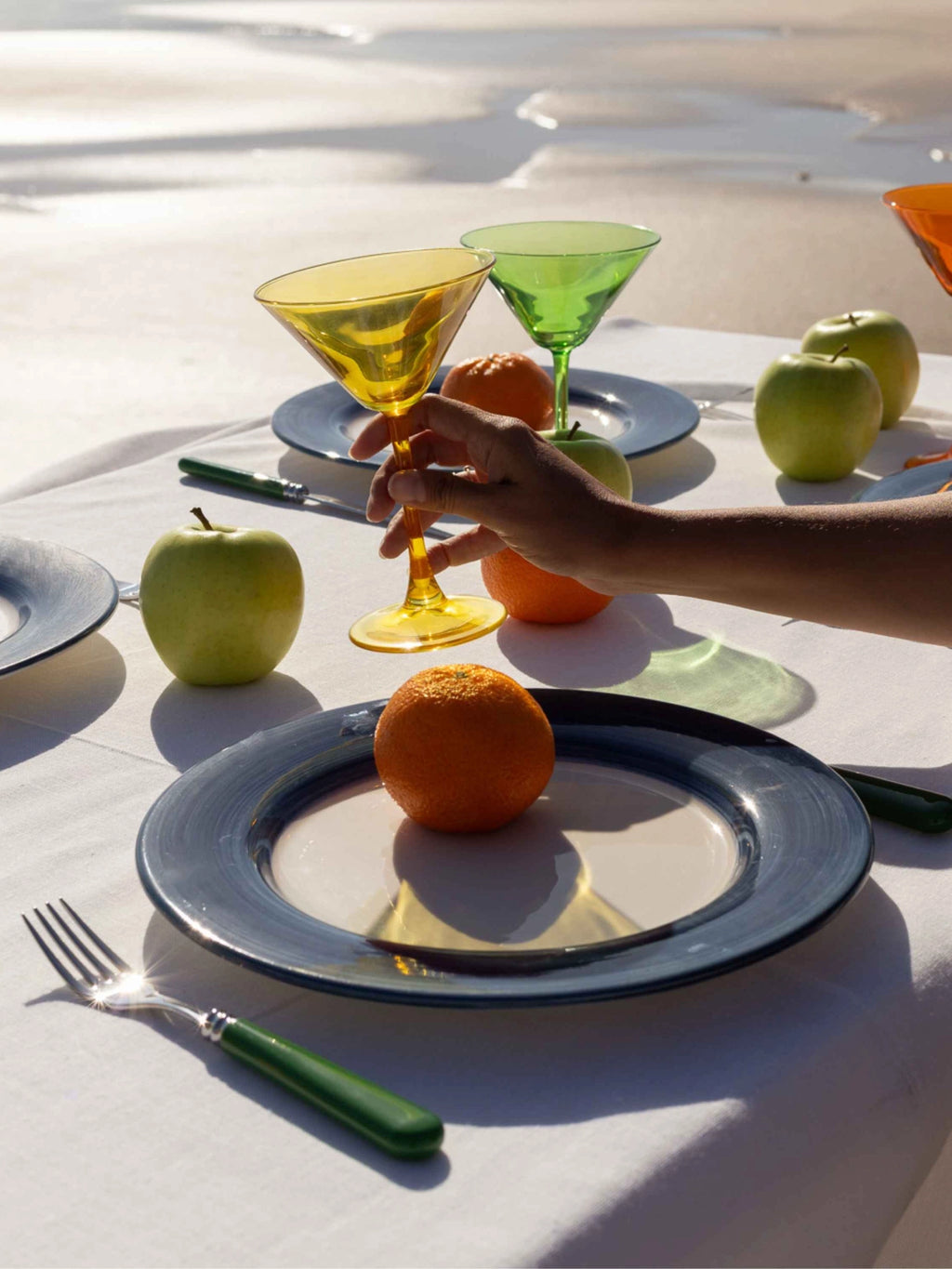 Classic Blue Hand-Painted Dinner Plate - Set of 4