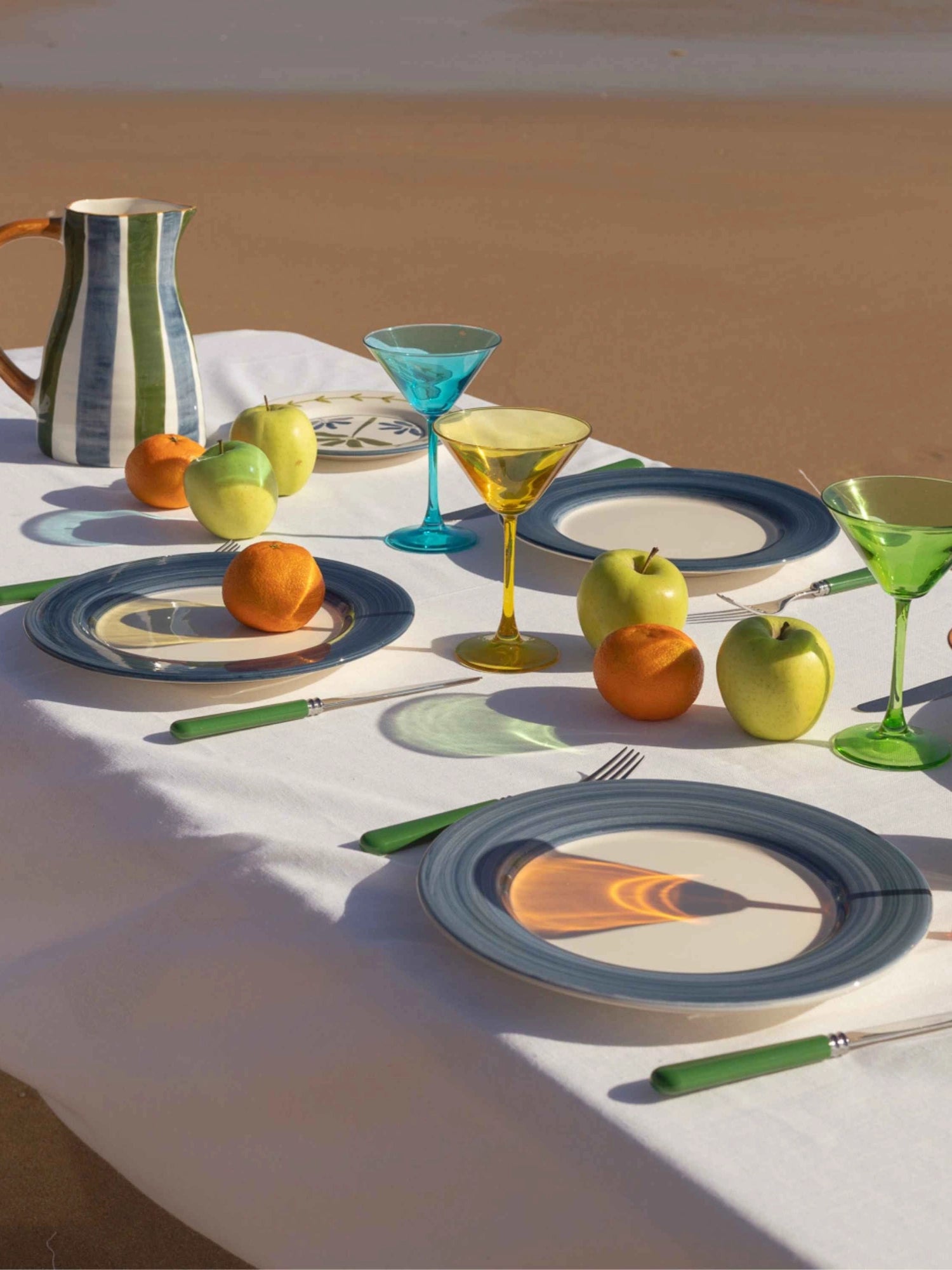 Classic Blue Hand-Painted Dinner Plate - Set of 4 by Valsa Home - THAT COOL LIVING