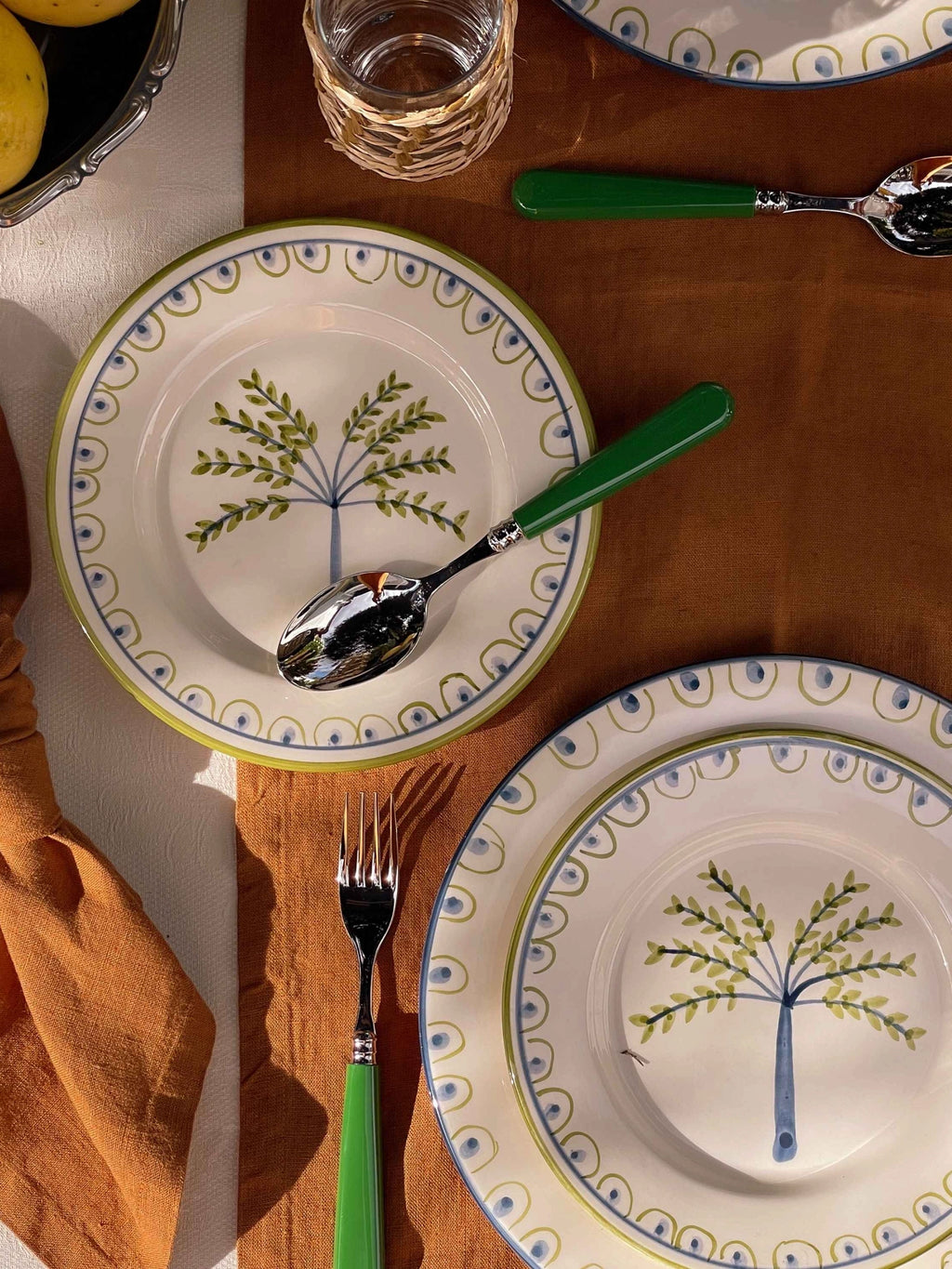 Coqueiro Hand-Painted Dessert Plate - Set of 4