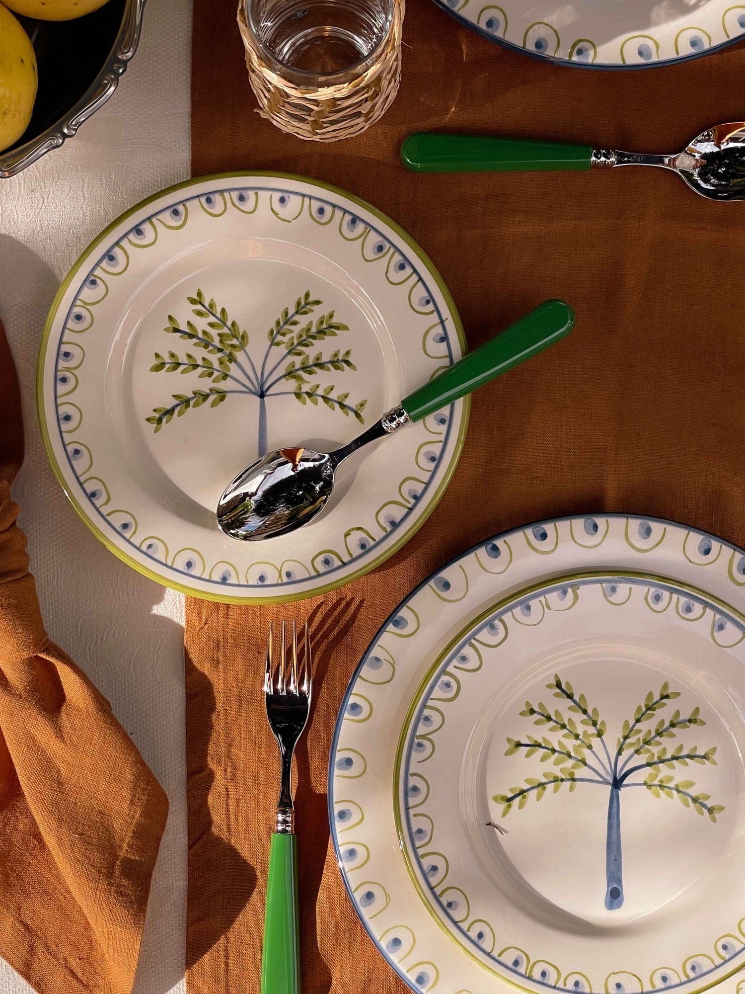 Coqueiro Hand-Painted Dessert Plate - Set of 4 by Valsa Home - THAT COOL LIVING