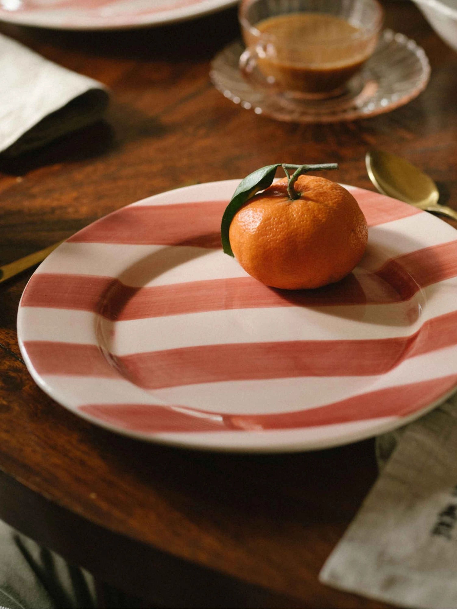 Stripes Hand-Painted Dinner Plate - Set of 4 by Valsa Home - THAT COOL LIVING