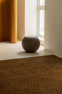 Large rectangular Surface Rug with geometric patterns in blue and grey