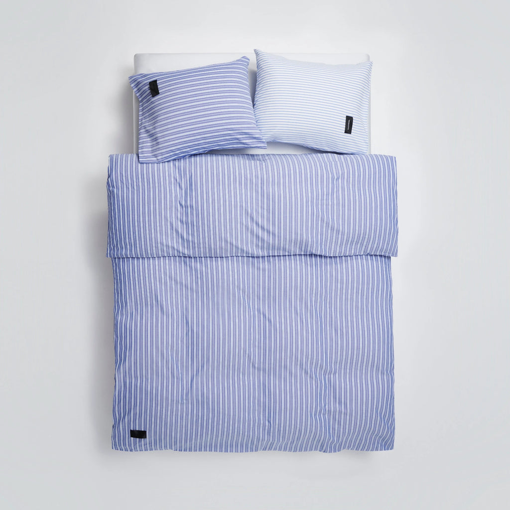 Wall Street Duvet Cover - Stripe Medium Blue Oxford - THAT COOL LIVING