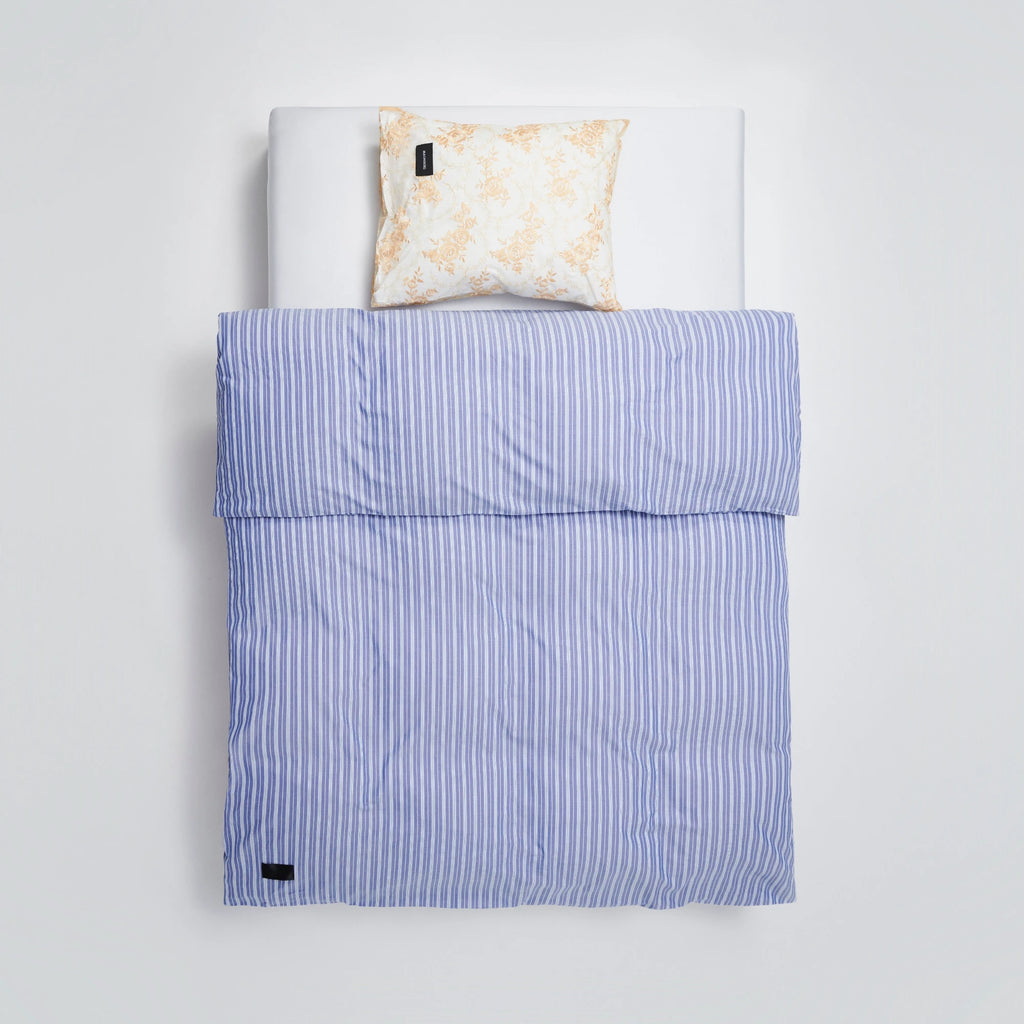 Wall Street Duvet Cover - Stripe Medium Blue Oxford - THAT COOL LIVING