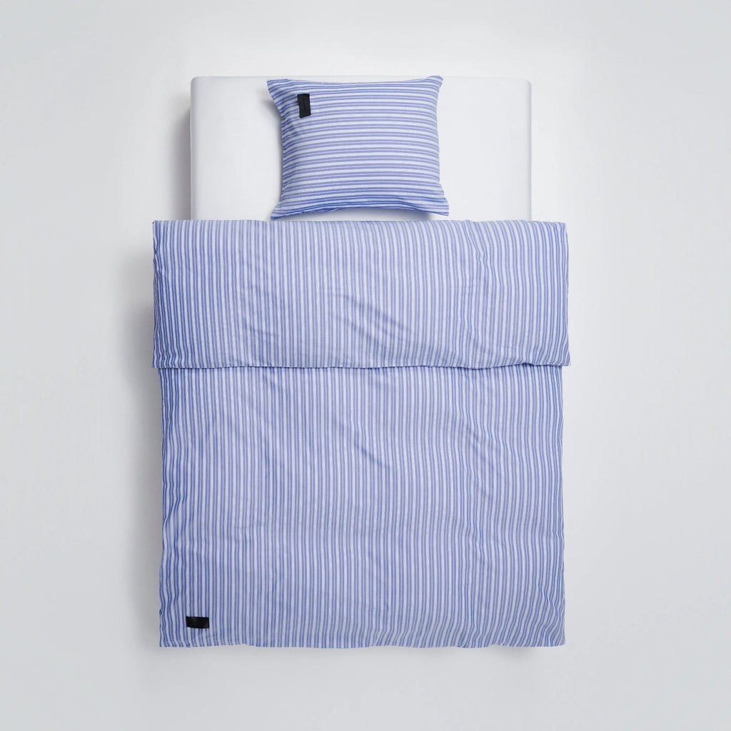 Wall Street Pillow Case - Stripe Medium Blue - THAT COOL LIVING