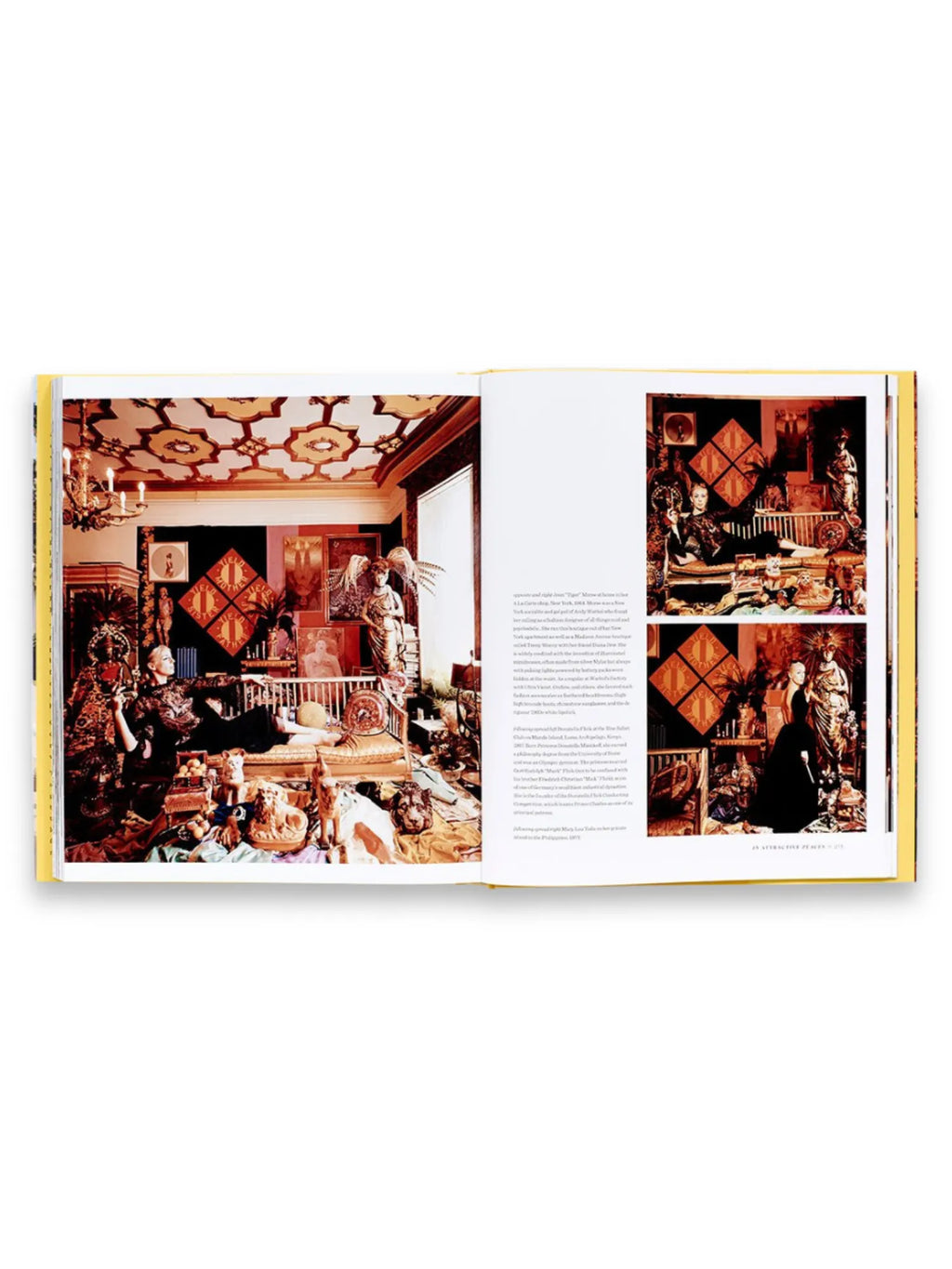 Book Women – Slim Aarons, a premium hardcover photography book open to a vibrant spread featuring a luxurious, ornate interior with a woman reclining. This elegant coffee table book is perfect for art and photography enthusiasts.