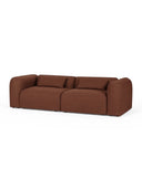 Brick red sofa on a white background
