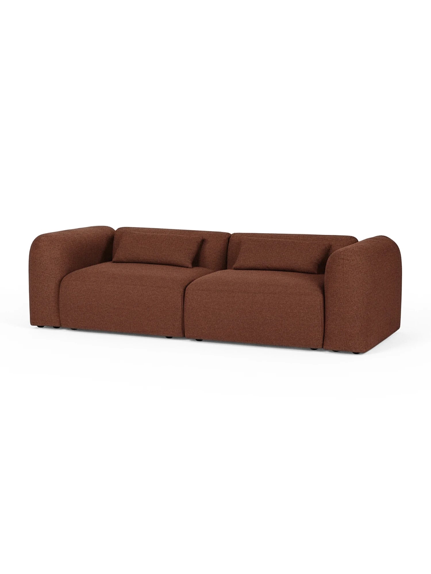 Brick red sofa on a white background