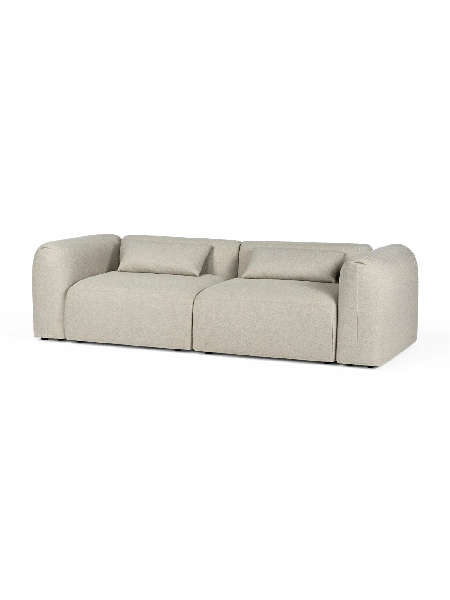 Beige sofa on a white background
