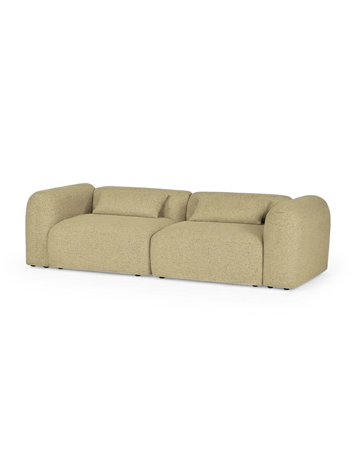 Pale yellow sofa on a white background