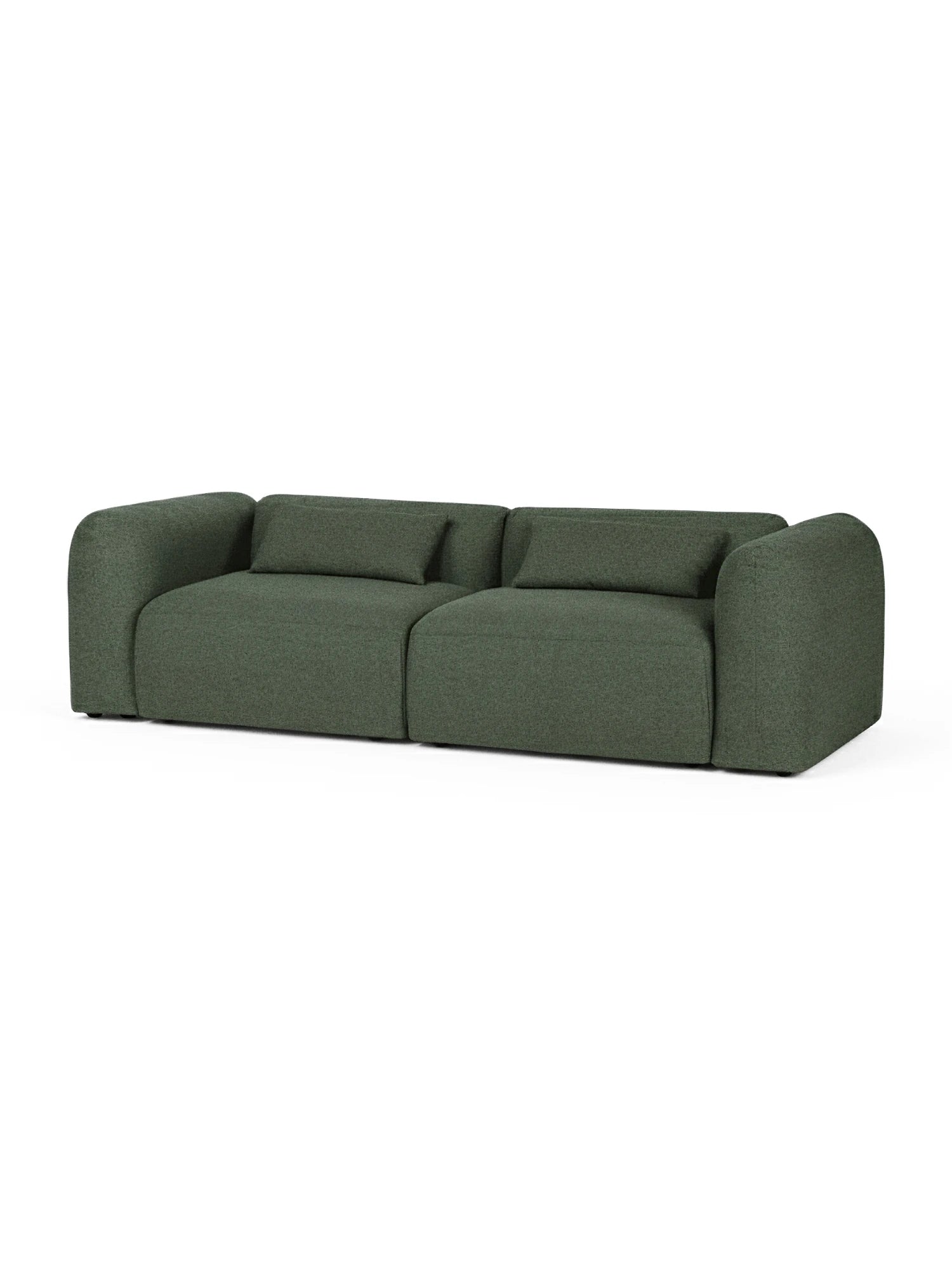 Green sofa on a white background