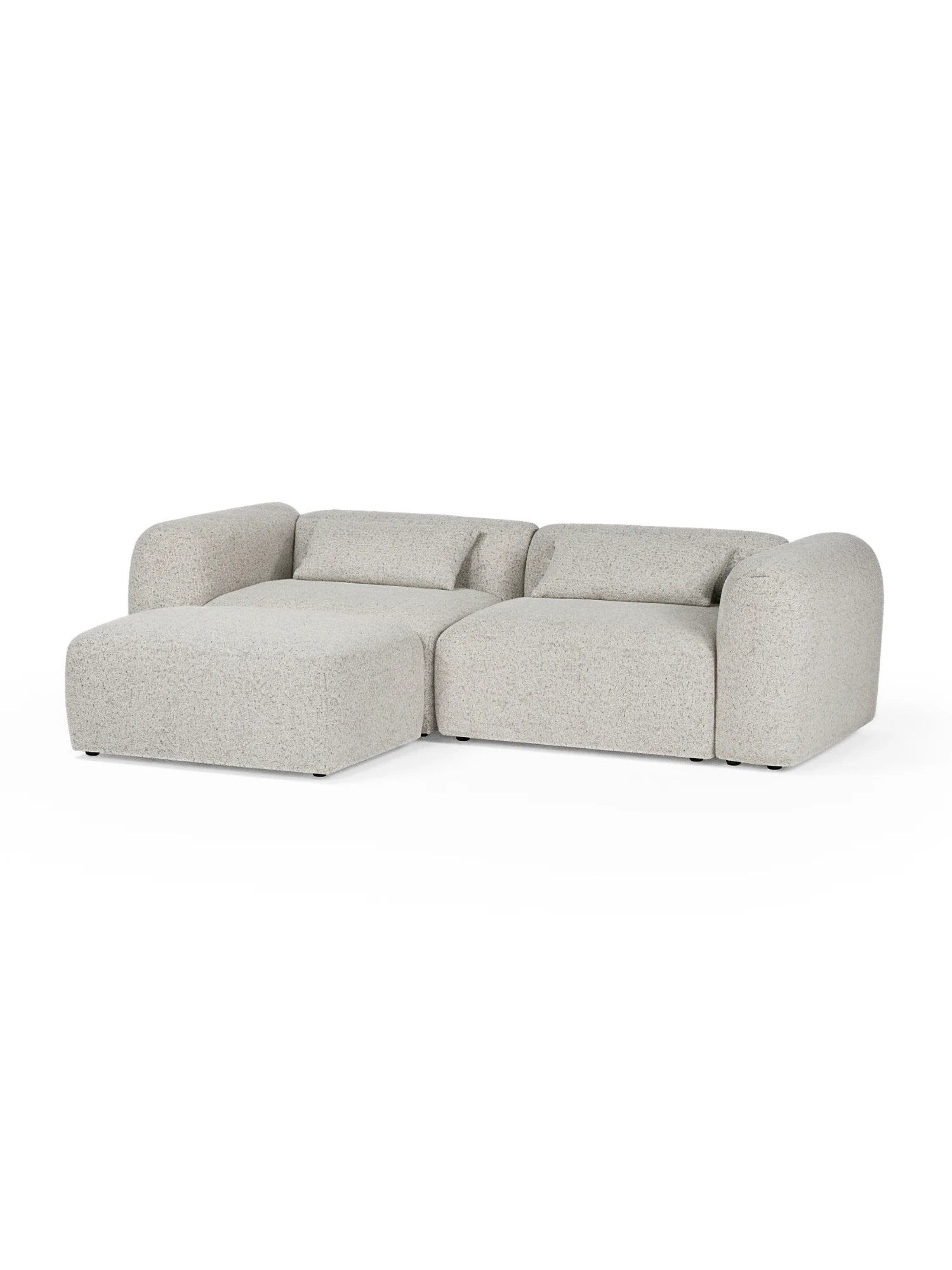 Gray sectional sofa on a white background