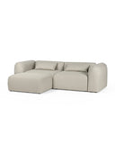 Beige sectional sofa on a white background