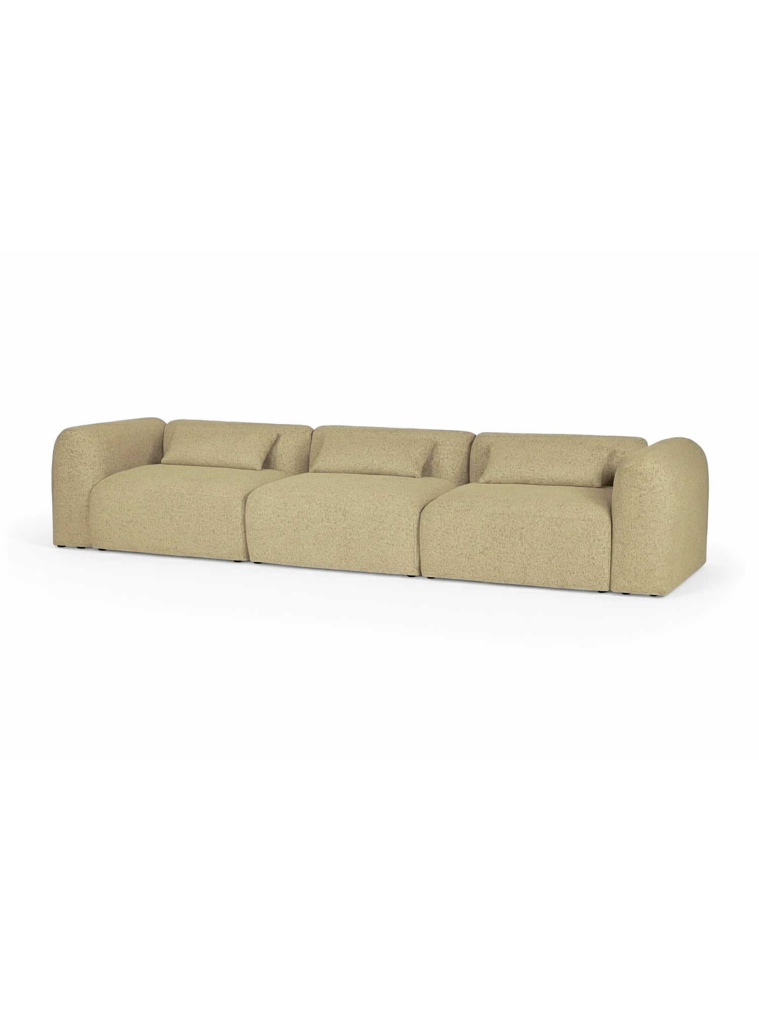 Pale yellow sofa on a white background