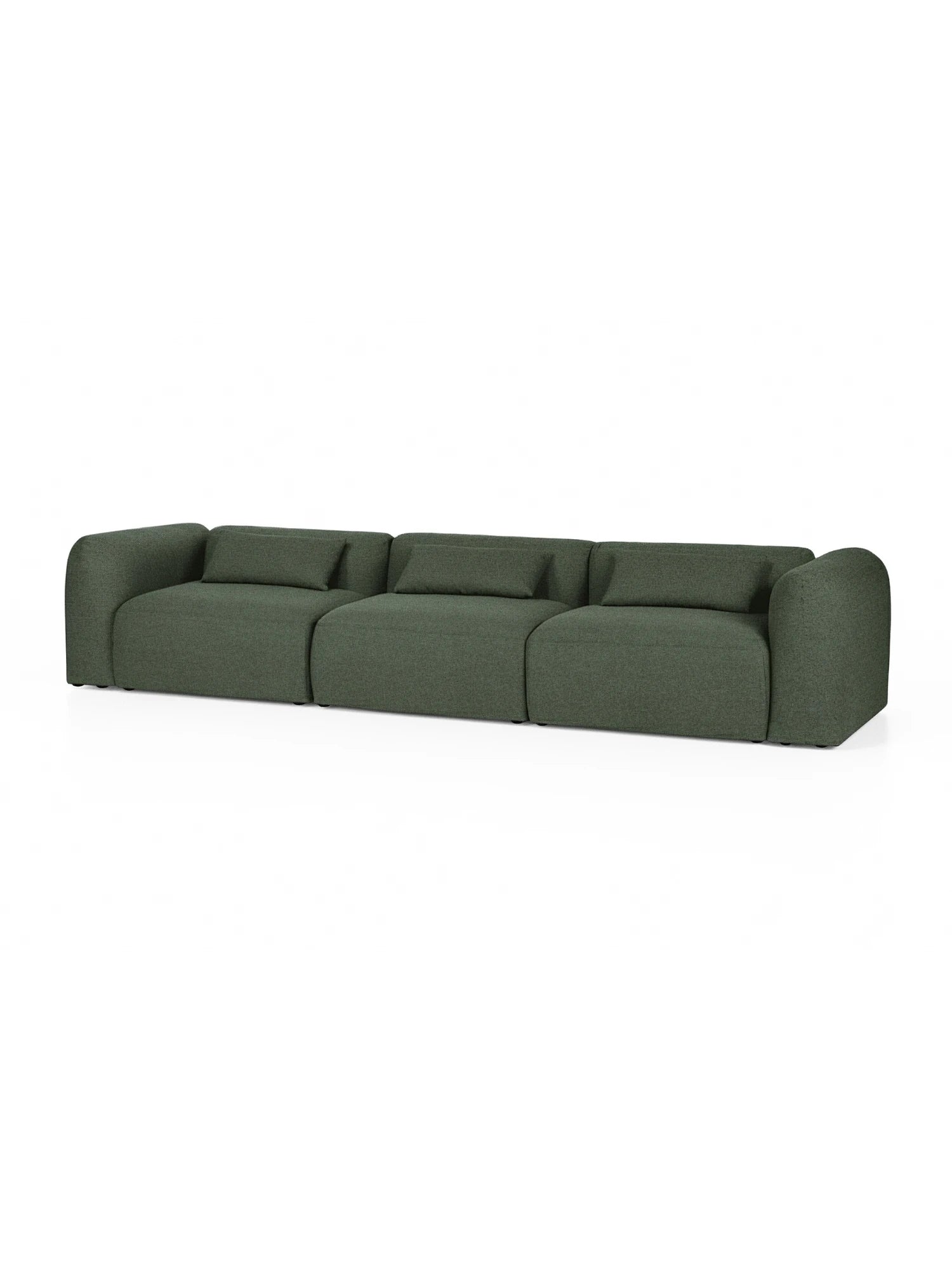 Green sofa on a white background