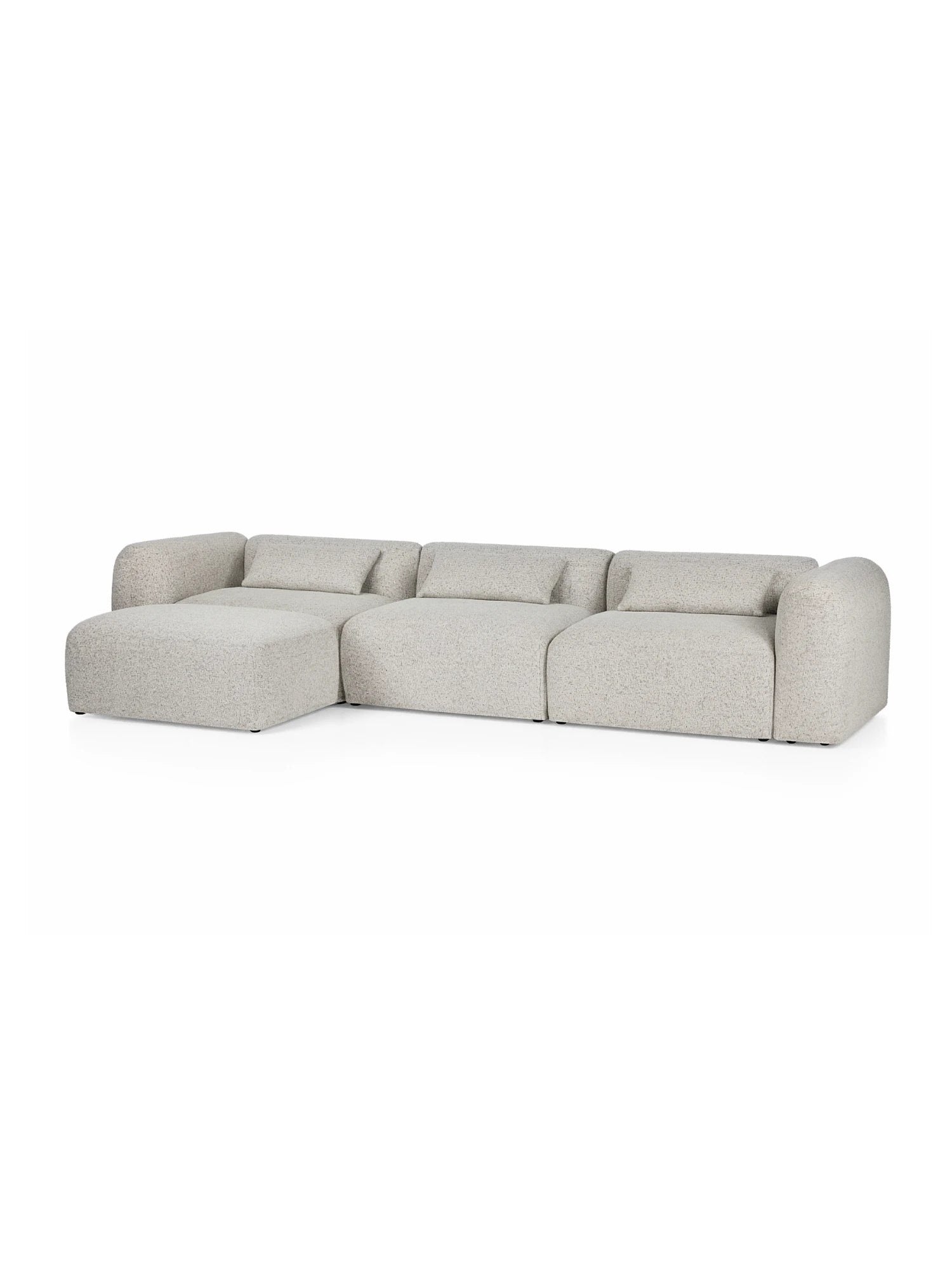 Gray sectional sofa on a white background