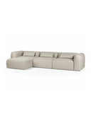 Beige sectional sofa on a white background